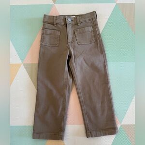 Crewcuts Girls Casual Cotton Wide Leg Utility Pants - Taupe Brown Size 5 NWOT